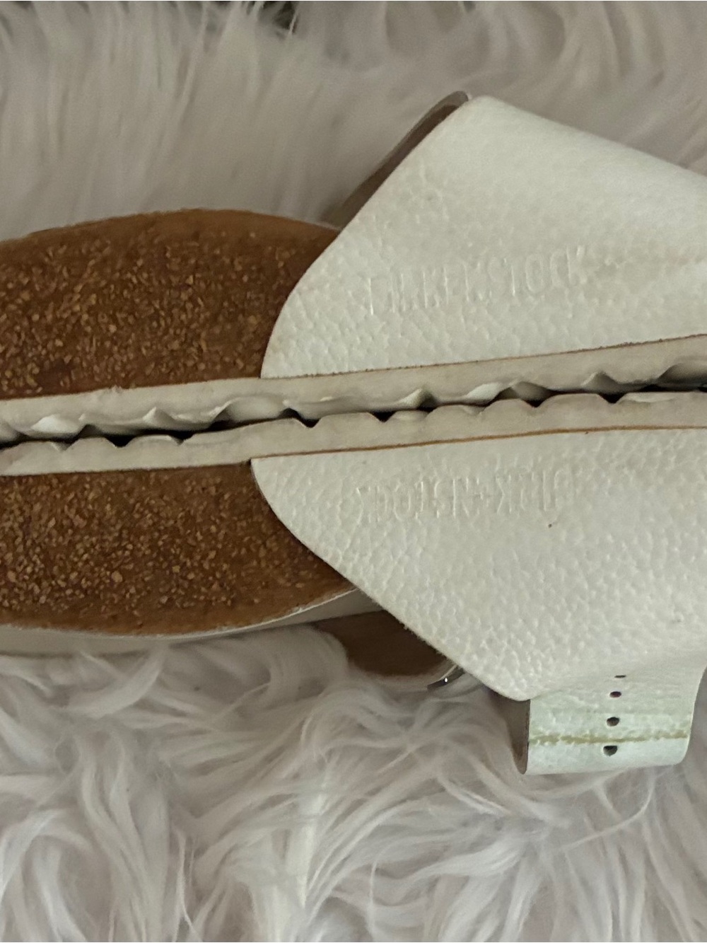 Birkenstock White Slide Sandals - Silver buckle Sz 38 - Picture 4 of 12